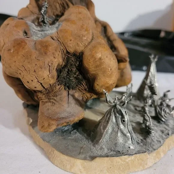 Ken Dettling Artist Sculpture 1983 Pewter Miniatures of Old West "Indian Villag" - Picture 8 of 11